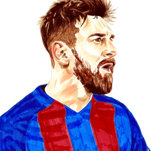 Portrait of Messi with Barcelona