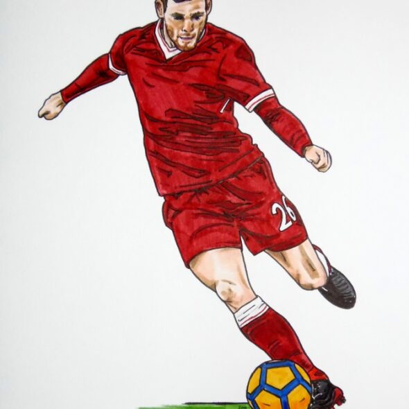 Andy Robertson dribbling with the ball