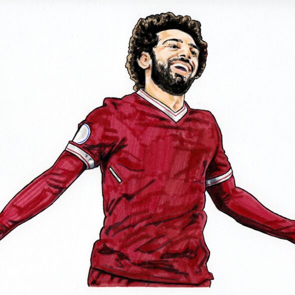 Mo Salah celebrating a goal