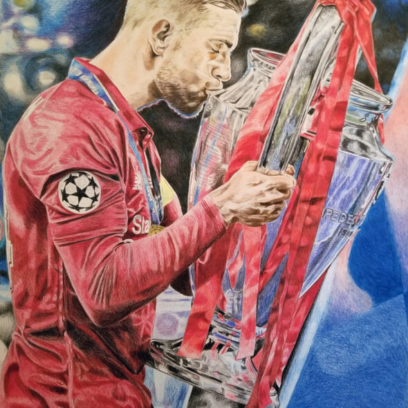 Jordan Henderson kissing the European Cup
