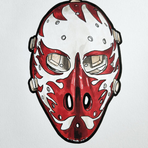 Bouchard Atlanta mask with flame design